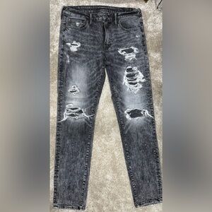 American Eagle Outfitters Distressed Gray Skinny Jeans